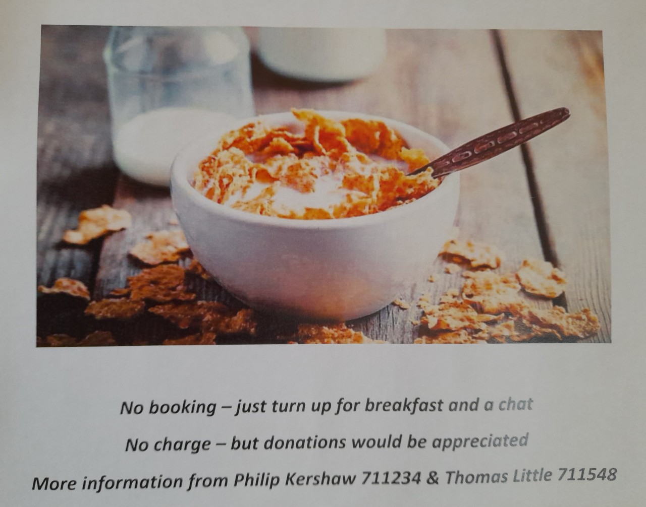 Mens Breakfast Club 9am-10am on the 7th December 2024 in the Methodist Church